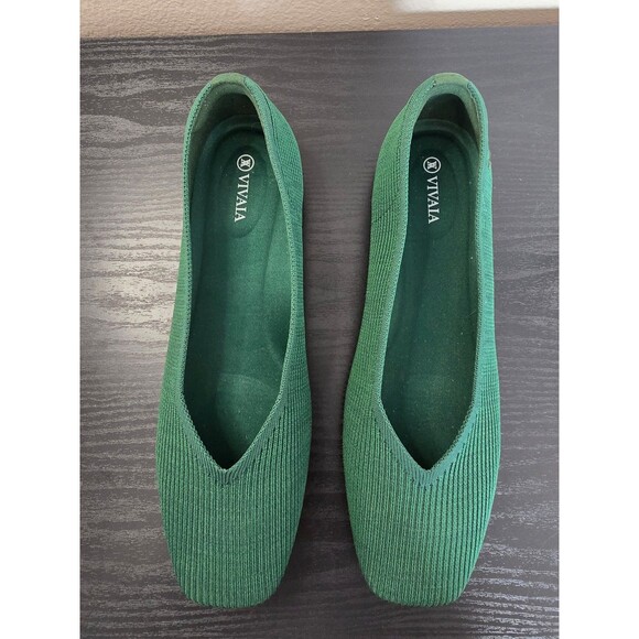 VIVAIA Margot Ballet Flats Square Toe Green Grass Women's Size 43 - Picture 5 of 7